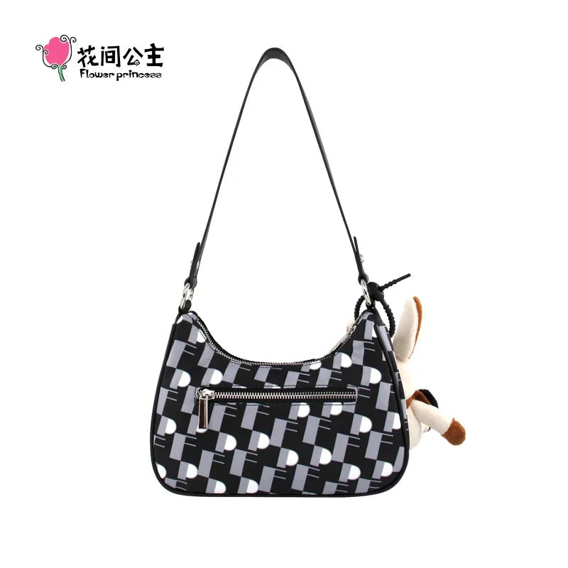 Flower Princess Women's Bag Fashion New 2024 Trend Cute Designer Female Handbags Shoulder Underarm Crossbody Bags for Women