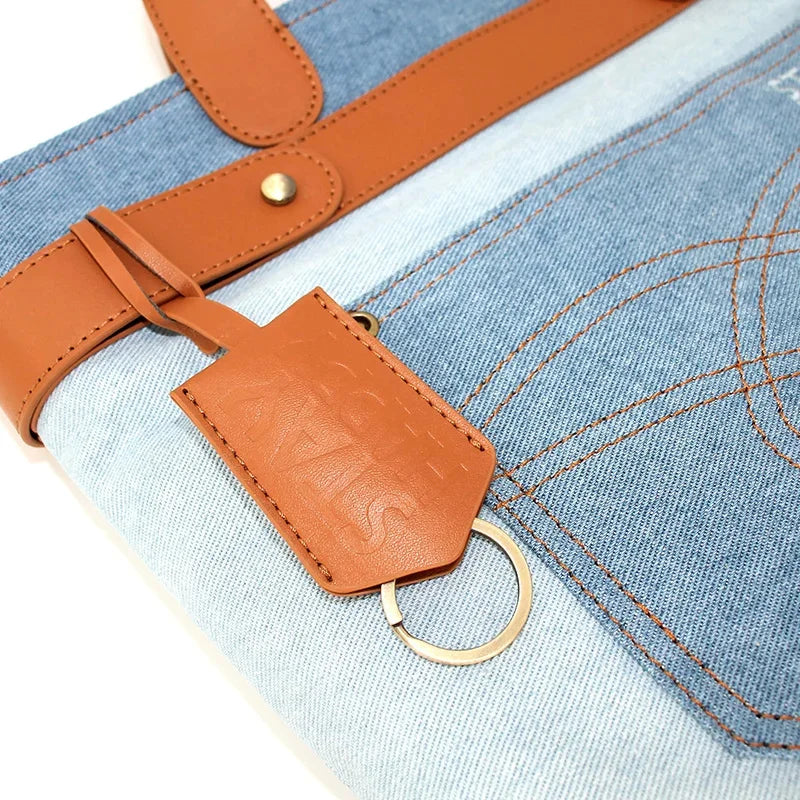 Flower Princess Women's Bag Messenger Crossbody 2024 Designer Square Denim Female Original Big Bags for Girls New in Handbag
