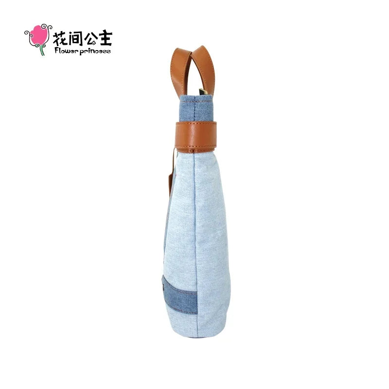 Flower Princess Women's Bag Messenger Crossbody 2024 Designer Square Denim Female Original Big Bags for Girls New in Handbag