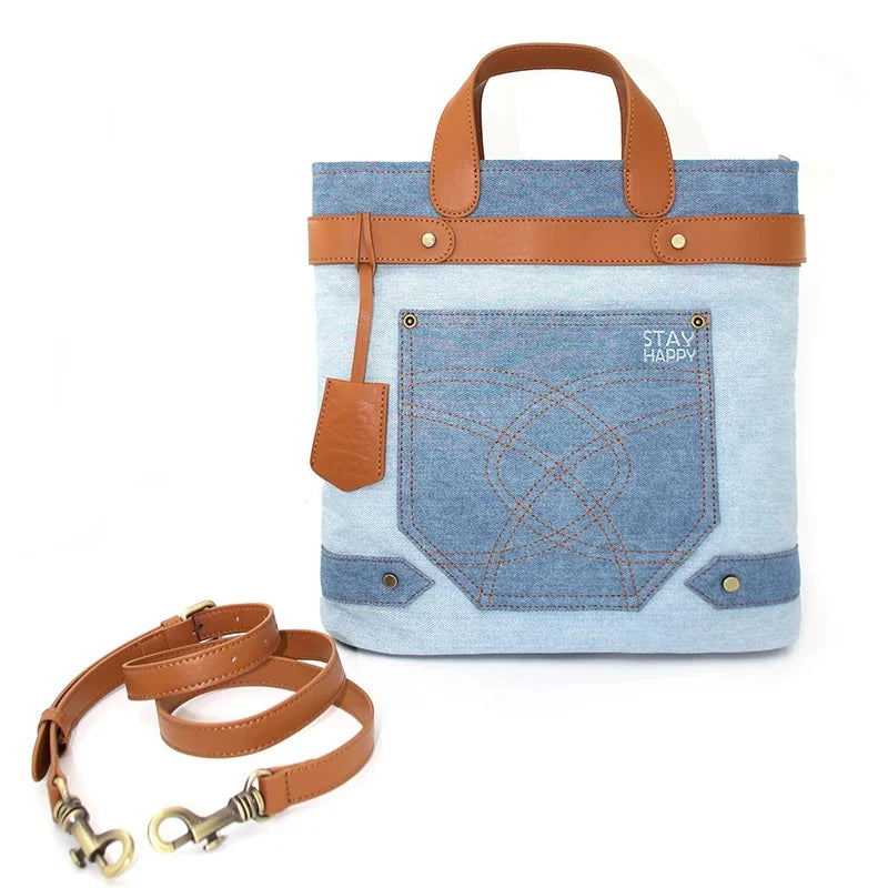 Flower Princess Women's Bag Messenger Crossbody 2024 Designer Square Denim Female Original Big Bags for Girls New in Handbag