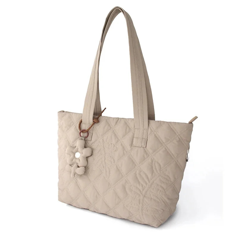 Flower Princess Women's Bag New 2024 Trend Fashion Designer Brand Shoulder Tote Handbag Quilted Female Big Large Bags for Women