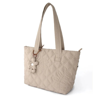 Flower Princess Women's Bag New 2024 Trend Fashion Designer Brand Shoulder Tote Handbag Quilted Female Big Large Bags for Women