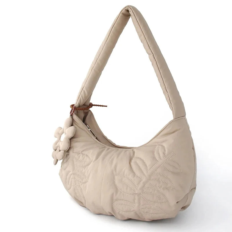 Flower Princess Women's Bag New 2024 Trend Fashion Quilted Underarm Shoulder Strap Handbags Designer Female Small Bags for Women