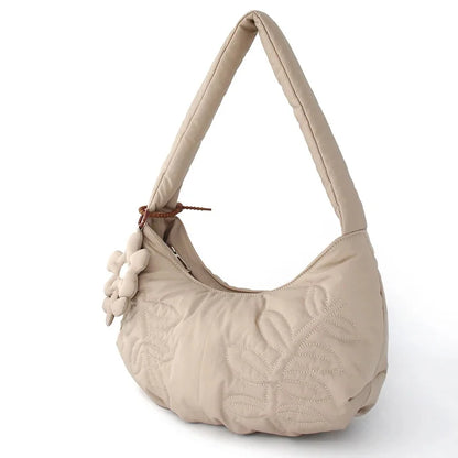 Flower Princess Women's Bag New 2024 Trend Fashion Quilted Underarm Shoulder Strap Handbags Designer Female Small Bags for Women