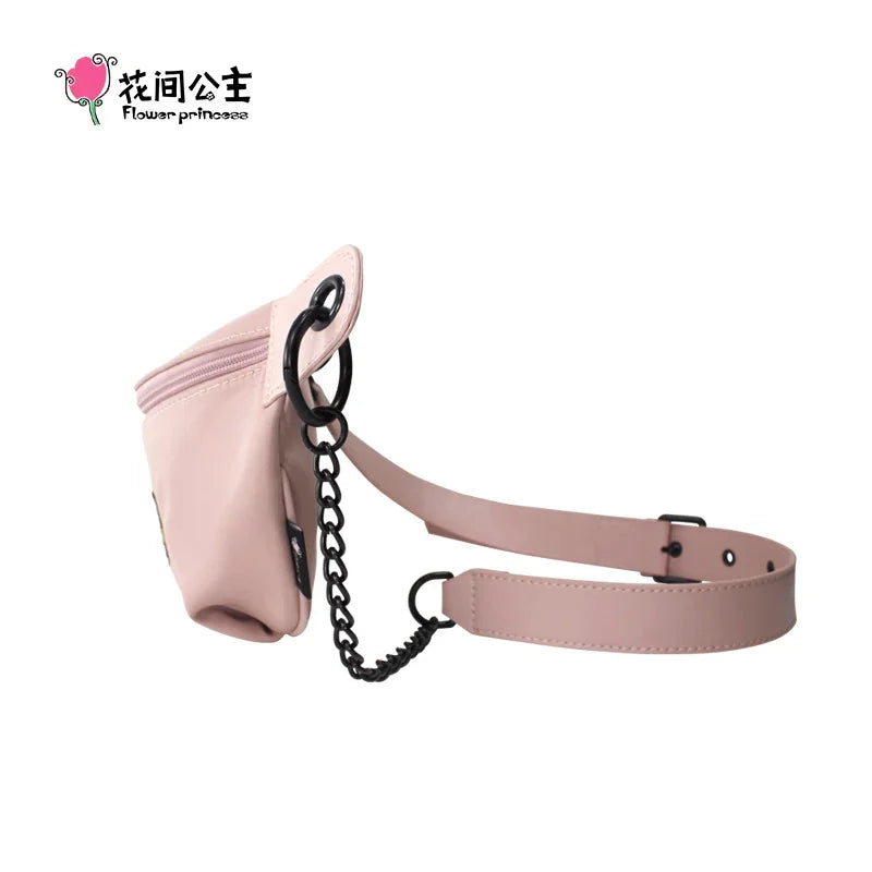 Flower Princess Women's Chest Bag 2024 Trend Fashion Spring Nylon Pink Black Small Female Girl Shoulder Crossbody Messenger Bags