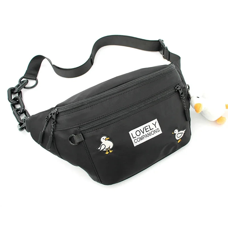 Flower Princess Women's Men's Chest Bag 2024 Trend White Black Original Fashion Dumpling Waist Crossbody Shoulder Bags