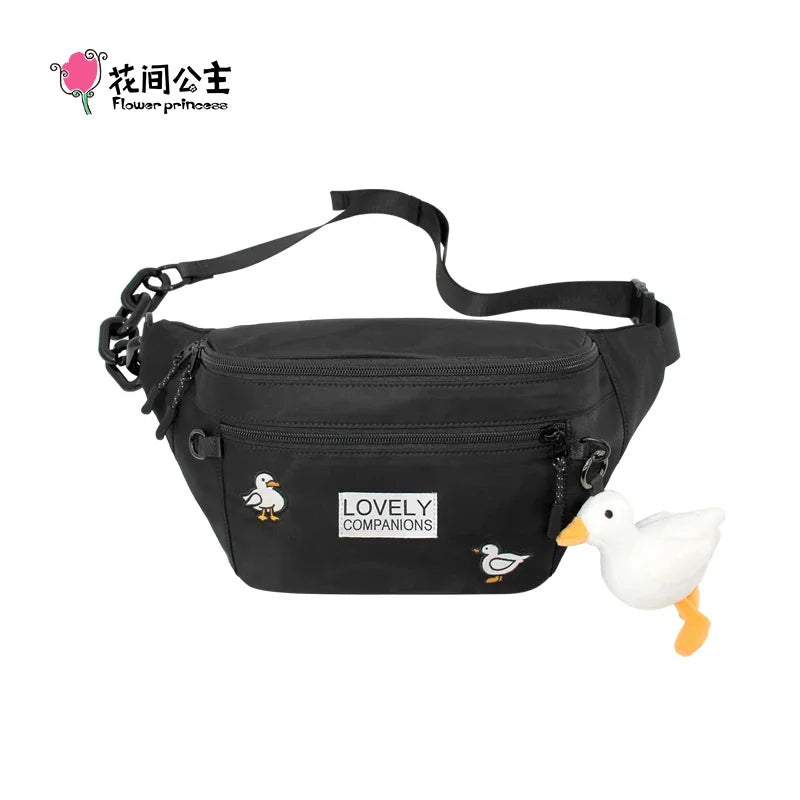 Flower Princess Women's Men's Chest Bag 2024 Trend White Black Original Fashion Dumpling Waist Crossbody Shoulder Bags