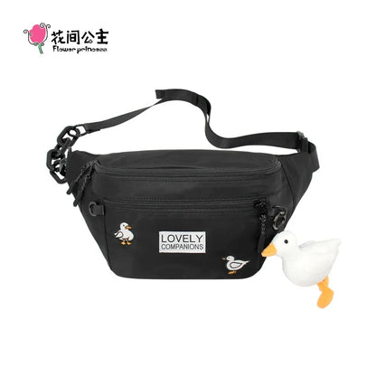 Flower Princess Women's Men's Chest Bag 2024 Trend White Black Original Fashion Dumpling Waist Crossbody Shoulder Bags