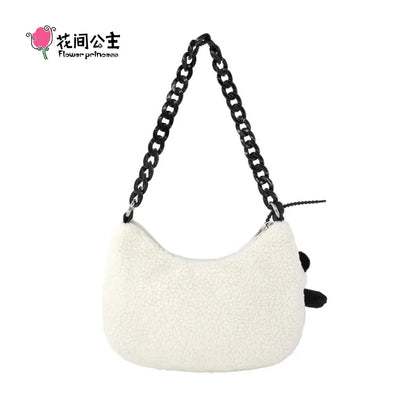 Flower Princess Yoga Panda Women's Bag New 2024 Trend Fashion White Cute Shoulder Underarm Crossbody Female Small Bags for Women