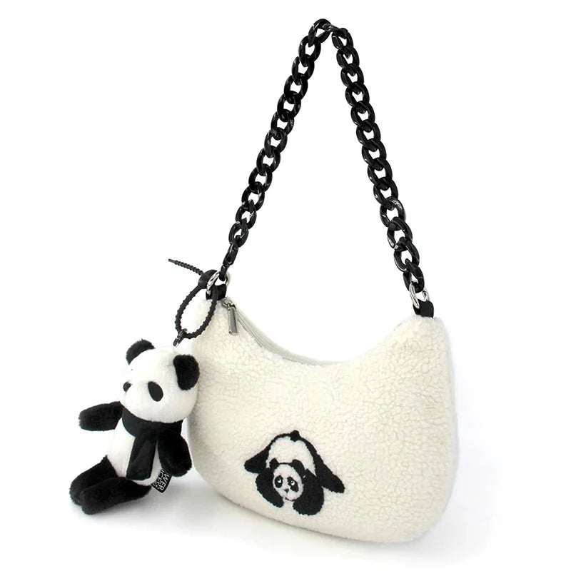 Flower Princess Yoga Panda Women's Bag New 2024 Trend Fashion White Cute Shoulder Underarm Crossbody Female Small Bags for Women