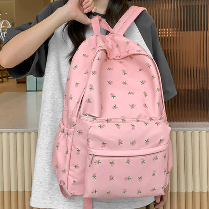 Flower Printing Woman Backpack 2023 New Cute Schoolbag Student Book School Bag For Teenage Girls Boys High Quality Rucksack