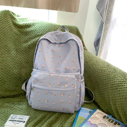 Flower Printing Woman Backpack 2023 New Cute Schoolbag Student Book School Bag For Teenage Girls Boys High Quality Rucksack