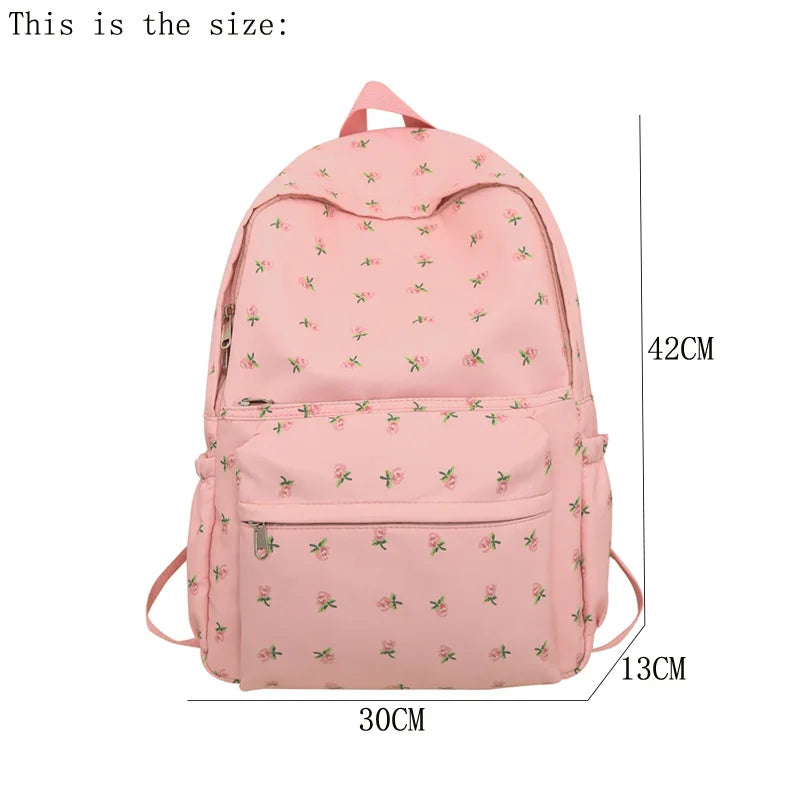 Flower Printing Woman Backpack 2023 New Cute Schoolbag Student Book School Bag For Teenage Girls Boys High Quality Rucksack