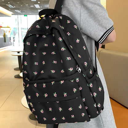 Flower Printing Woman Backpack 2023 New Cute Schoolbag Student Book School Bag For Teenage Girls Boys High Quality Rucksack