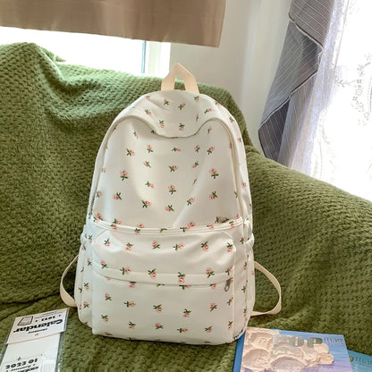 Flower Printing Woman Backpack 2023 New Cute Schoolbag Student Book School Bag For Teenage Girls Boys High Quality Rucksack