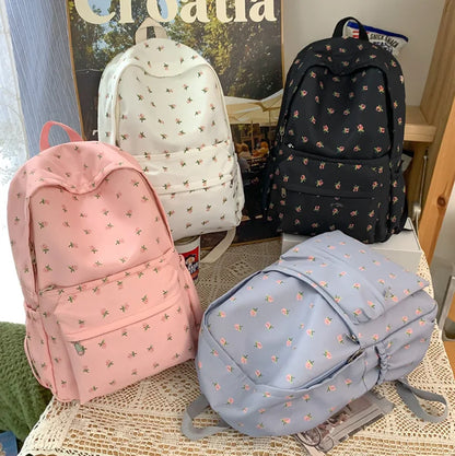 Flower Printing Woman Backpack 2023 New Cute Schoolbag Student Book School Bag For Teenage Girls Boys High Quality Rucksack