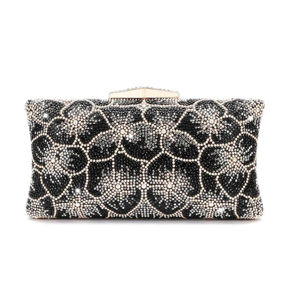 Flower Rhinestone Woman Crystal Birthday Party Evening Bag Weddng Bridal Cocktail Prom Diamond Clutch Purse Female Gala Handbag