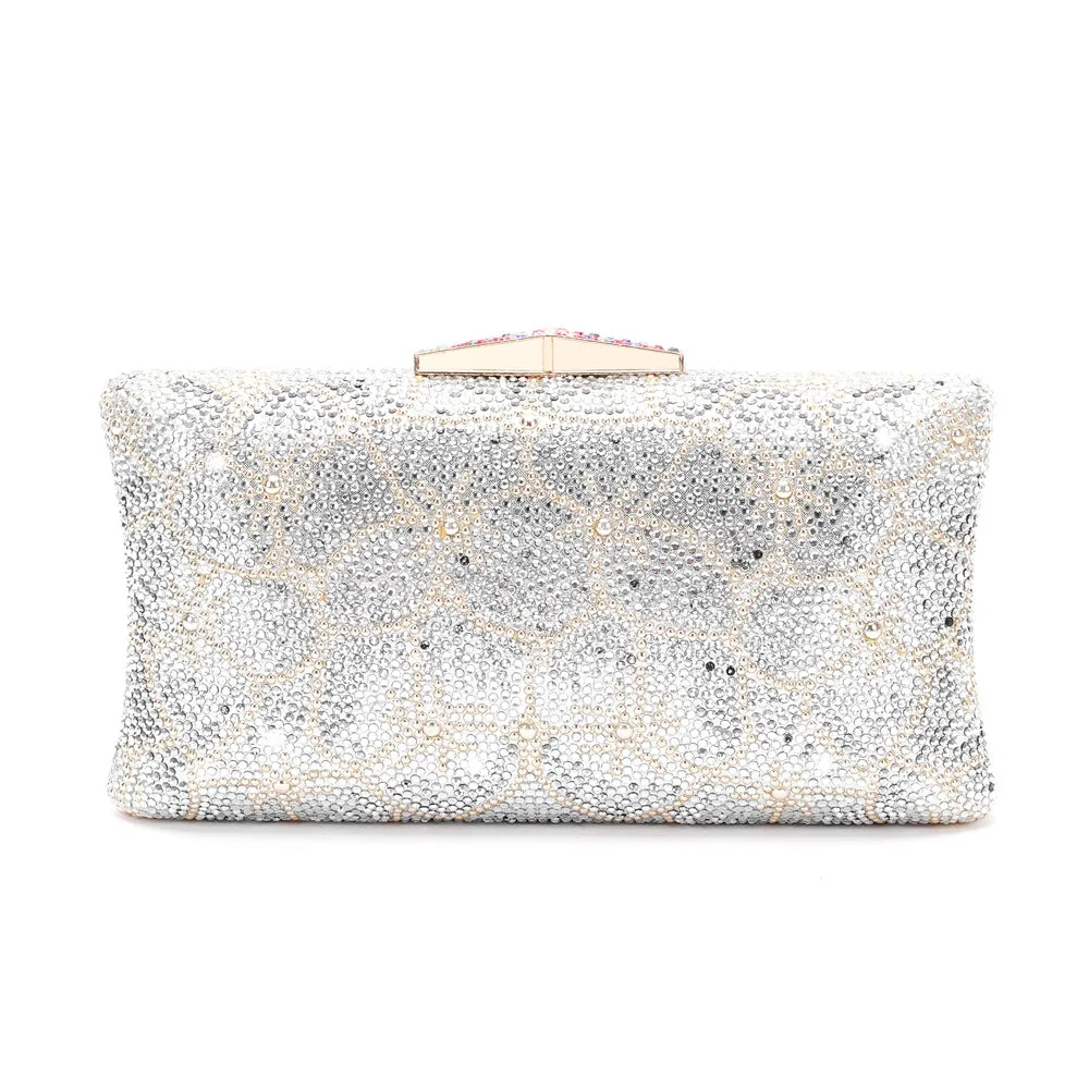 Flower Rhinestone Woman Crystal Birthday Party Evening Bag Weddng Bridal Cocktail Prom Diamond Clutch Purse Female Gala Handbag