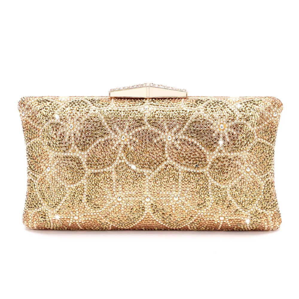 Flower Rhinestone Woman Crystal Birthday Party Evening Bag Weddng Bridal Cocktail Prom Diamond Clutch Purse Female Gala Handbag