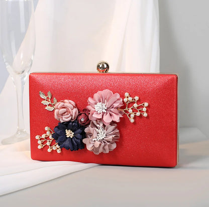 Flower dinner clutch bag dress Dazzling Crystal Women Evening Box Clutches Wedding Bridal Minaudiere Handbags and Purses Ladies