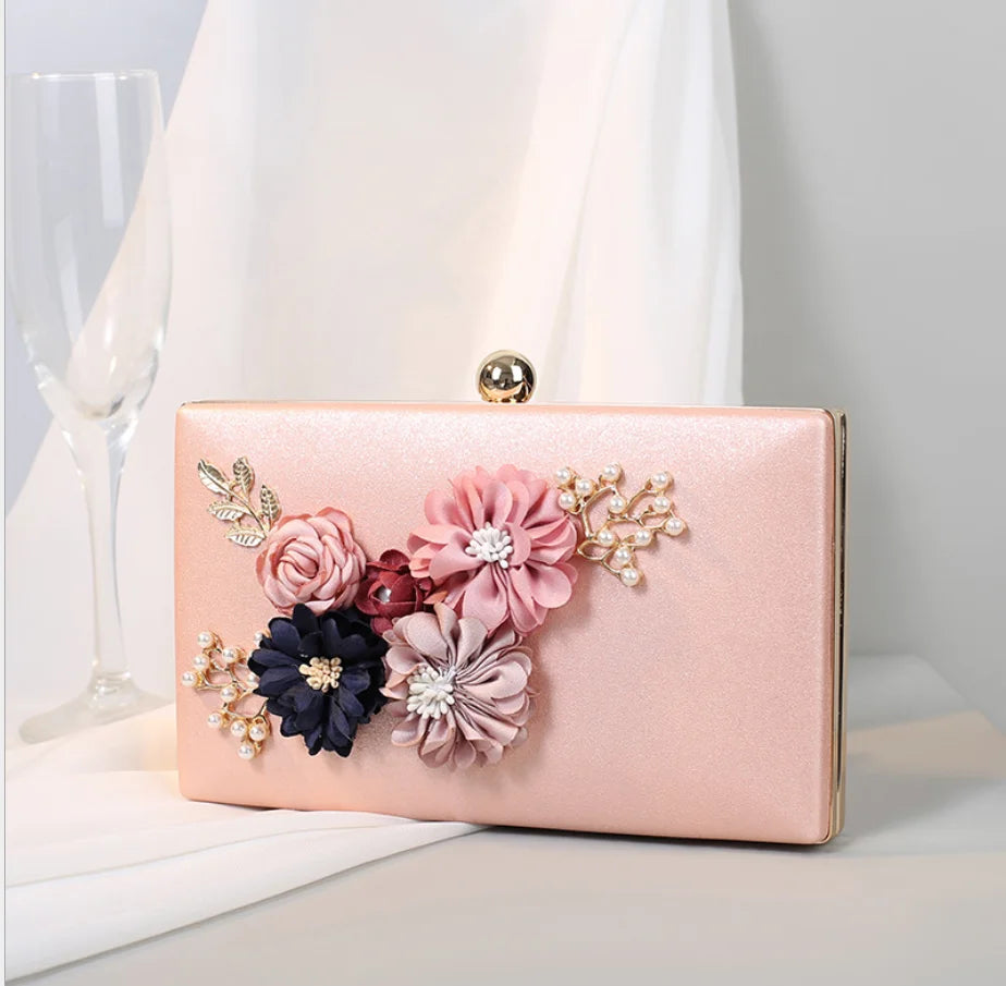 Flower dinner clutch bag dress Dazzling Crystal Women Evening Box Clutches Wedding Bridal Minaudiere Handbags and Purses Ladies