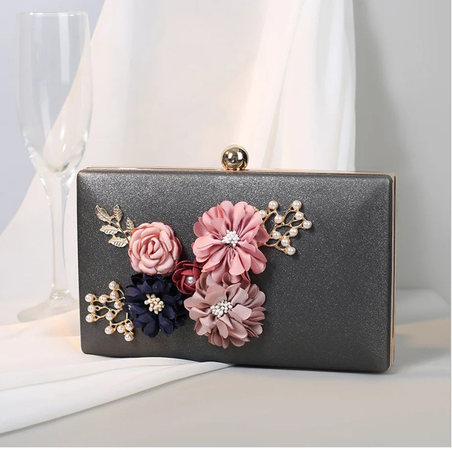 Flower dinner clutch bag dress Dazzling Crystal Women Evening Box Clutches Wedding Bridal Minaudiere Handbags and Purses Ladies