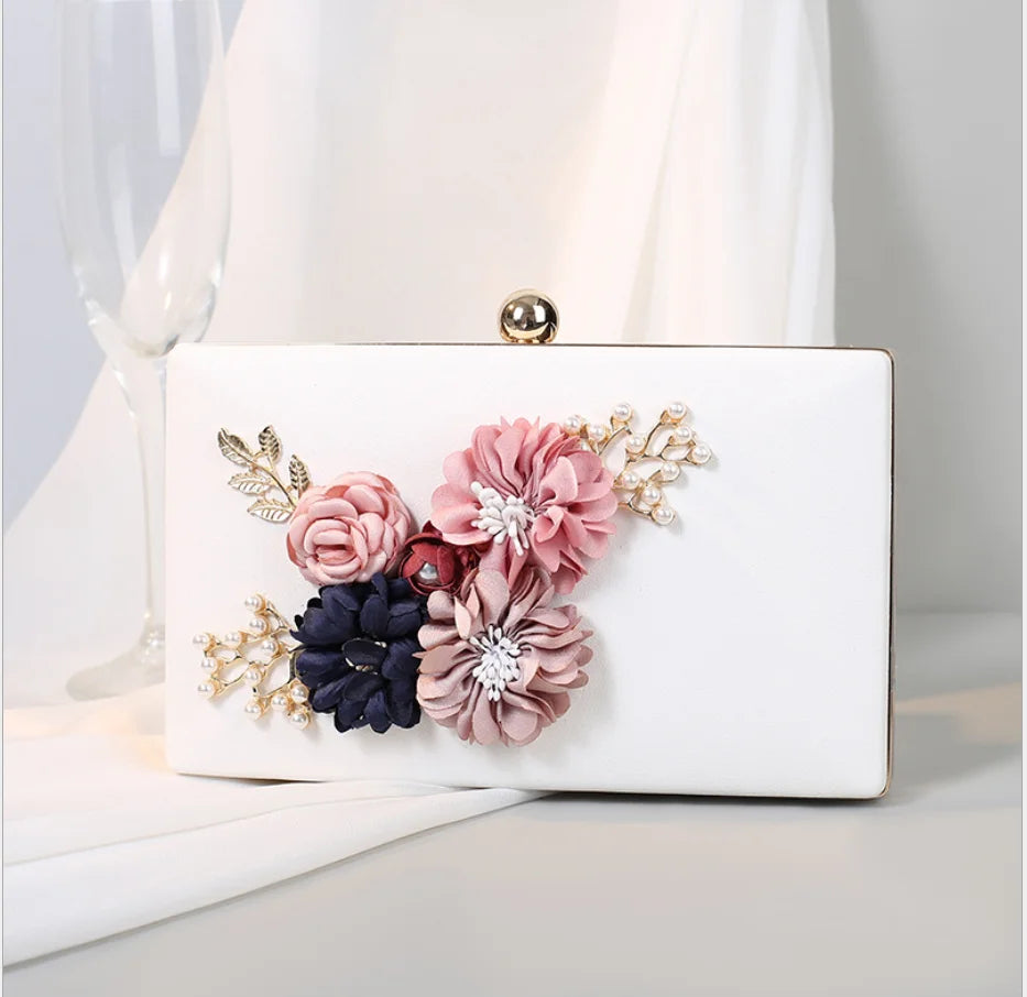 Flower dinner clutch bag dress Dazzling Crystal Women Evening Box Clutches Wedding Bridal Minaudiere Handbags and Purses Ladies
