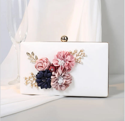 Flower dinner clutch bag dress Dazzling Crystal Women Evening Box Clutches Wedding Bridal Minaudiere Handbags and Purses Ladies