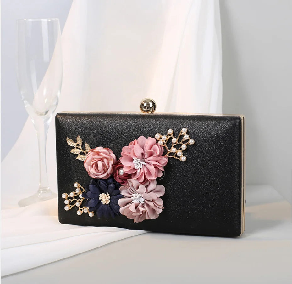 Flower dinner clutch bag dress Dazzling Crystal Women Evening Box Clutches Wedding Bridal Minaudiere Handbags and Purses Ladies