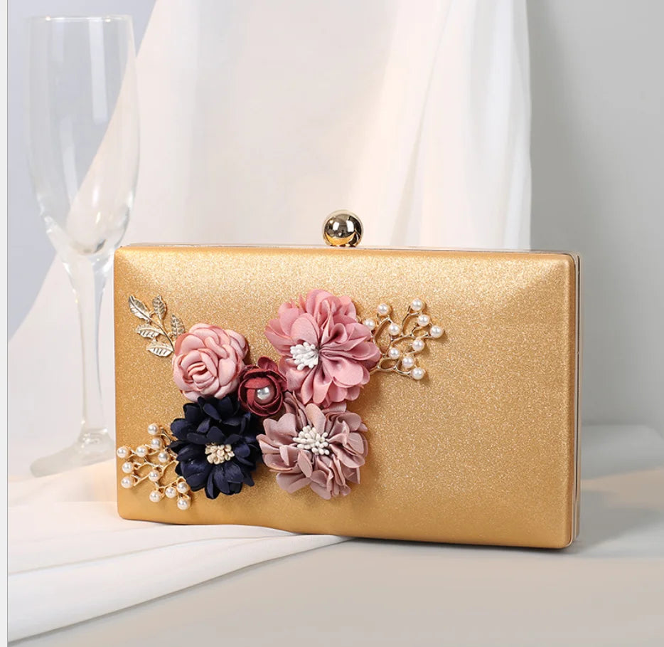Flower dinner clutch bag dress Dazzling Crystal Women Evening Box Clutches Wedding Bridal Minaudiere Handbags and Purses Ladies