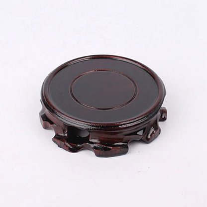 Flower pot round base wood solid wood round wooden base purple clay pot stone vase flower pot base wood carving coaster