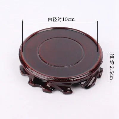 Flower pot round base wood solid wood round wooden base purple clay pot stone vase flower pot base wood carving coaster