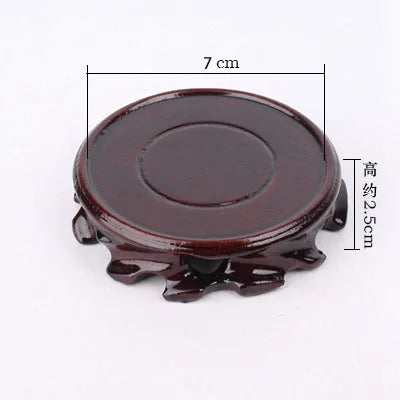 Flower pot round base wood solid wood round wooden base purple clay pot stone vase flower pot base wood carving coaster