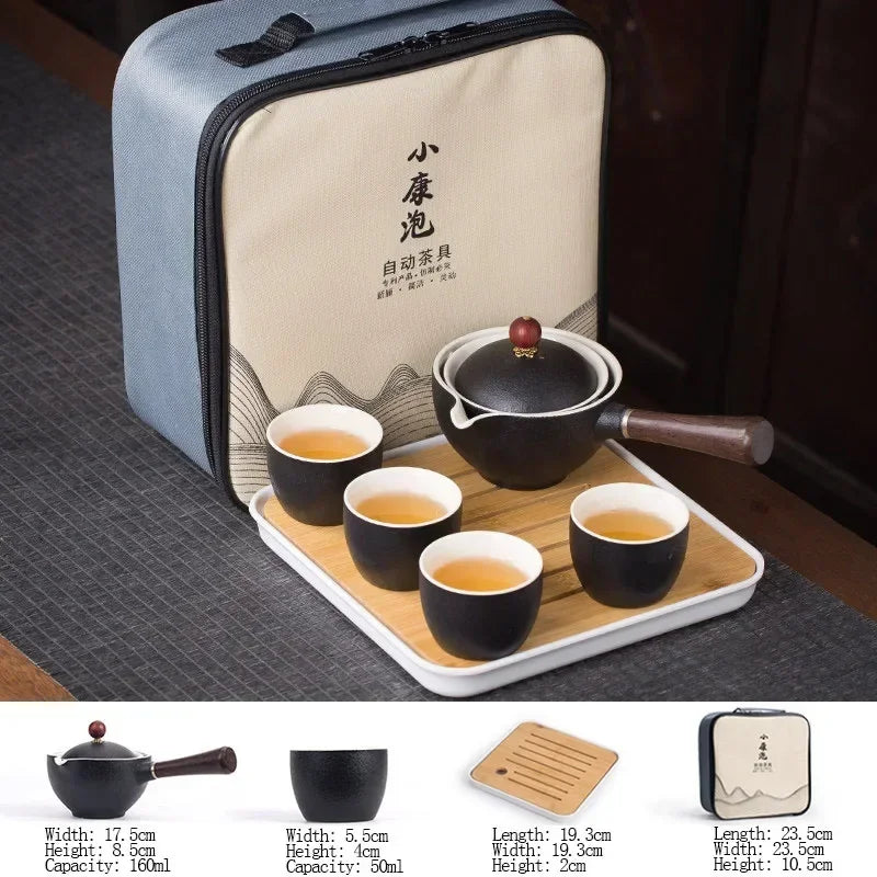Flowers Exquisite Stone Grinding Shape Tea Set Handmade Tea Pot Cup Set Chinese Tea Ceremony Gift GungFu Tea Cup Teaware Unique