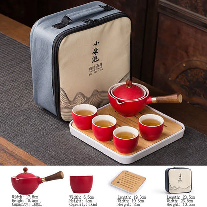 Flowers Exquisite Stone Grinding Shape Tea Set Handmade Tea Pot Cup Set Chinese Tea Ceremony Gift GungFu Tea Cup Teaware Unique