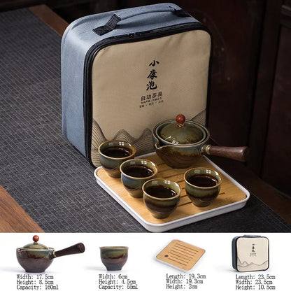 Flowers Exquisite Stone Grinding Shape Tea Set Handmade Tea Pot Cup Set Chinese Tea Ceremony Gift GungFu Tea Cup Teaware Unique