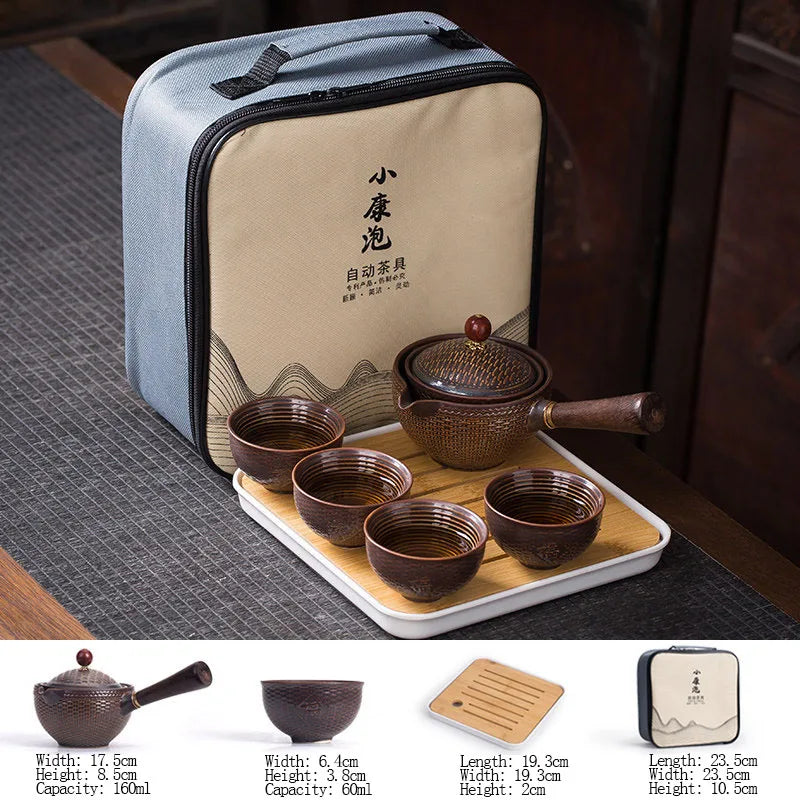 Flowers Exquisite Stone Grinding Shape Tea Set Handmade Tea Pot Cup Set Chinese Tea Ceremony Gift GungFu Tea Cup Teaware Unique