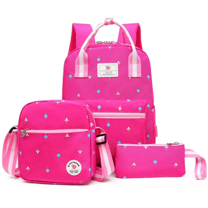 Flowers Printing School Bags Canvas Backpacks 3pcs/set Schoolbag Kids Lovely Backpack For Children Girls Book Bag Mochila sac