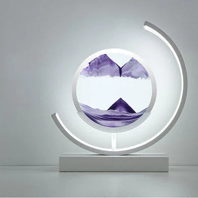 Flowing Sand Painting,Round Glass 3D Natural Landscape Dynamic Art Sand Painting for Home Ornament Desktop Art Bookshelves Decor
