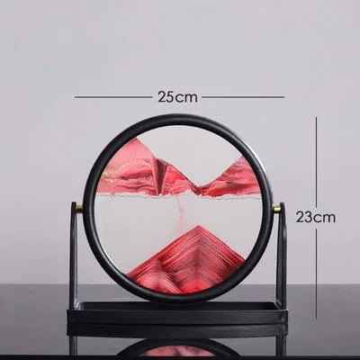 Flowing Sand Painting,Round Glass 3D Natural Landscape Dynamic Art Sand Painting for Home Ornament Desktop Art Bookshelves Decor