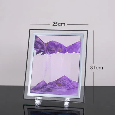 Flowing Sand Painting,Round Glass 3D Natural Landscape Dynamic Art Sand Painting for Home Ornament Desktop Art Bookshelves Decor