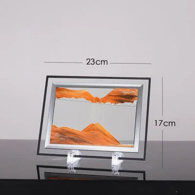 Flowing Sand Painting,Round Glass 3D Natural Landscape Dynamic Art Sand Painting for Home Ornament Desktop Art Bookshelves Decor