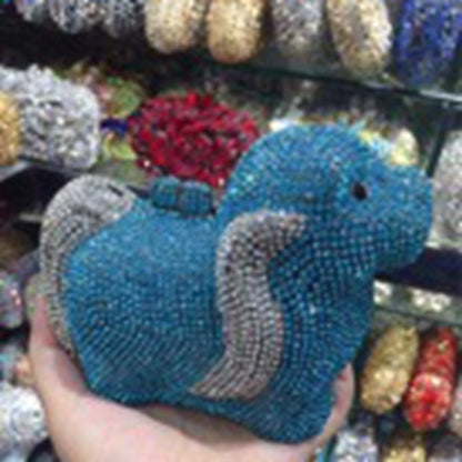 Flying Cocktail Animal Woman Clutch Bag Pink Blue Gold Silver Red Diamond Crystal Evening Purse Wedding Bridal Party Handbag
