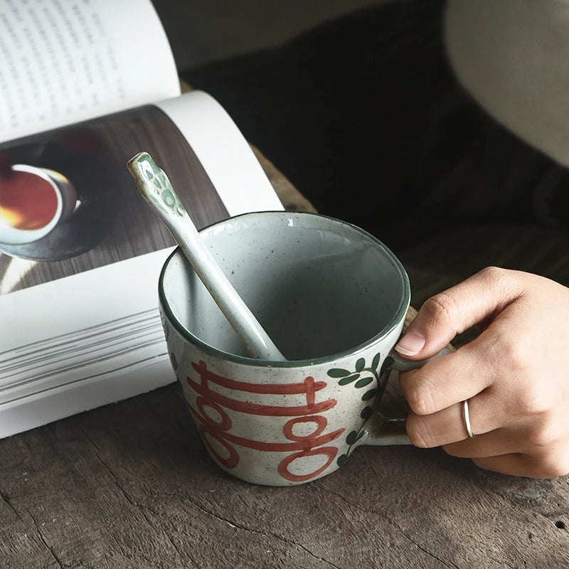 Foam at the beginning of the jingdezhen ceramic handmade coffee cup clay double mark cup for a cup of milk cup couples