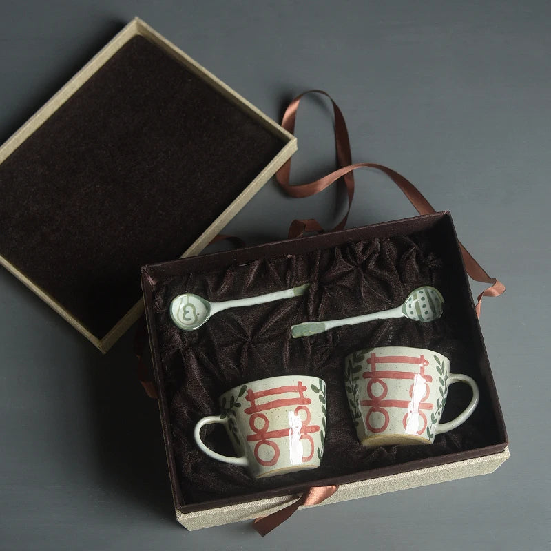 Foam at the beginning of the jingdezhen ceramic handmade coffee cup clay double mark cup for a cup of milk cup couples