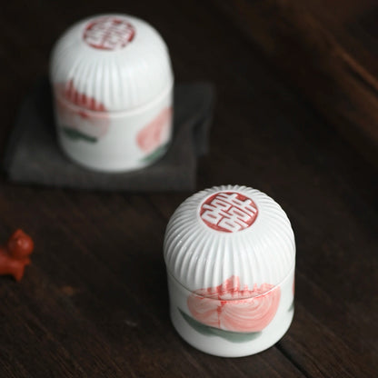 Foam at the beginning of the jingdezhen ceramic small household travel carry portable wake POTS of tea caddy storehouse