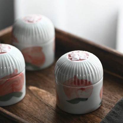 Foam at the beginning of the jingdezhen ceramic small household travel carry portable wake POTS of tea caddy storehouse