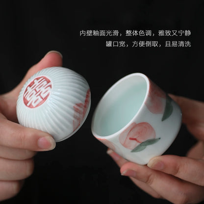 Foam at the beginning of the jingdezhen ceramic small household travel carry portable wake POTS of tea caddy storehouse