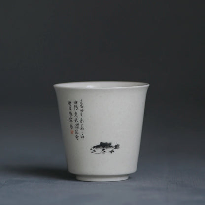 Foam at the beginning of the jingdezhen tea plant ash hand-painted ceramic cups, host a cup of tea liquor sample tea cup