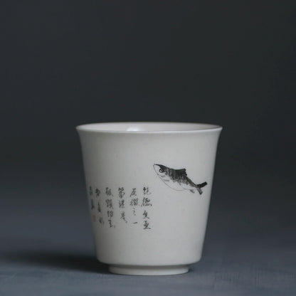 Foam at the beginning of the jingdezhen tea plant ash hand-painted ceramic cups, host a cup of tea liquor sample tea cup